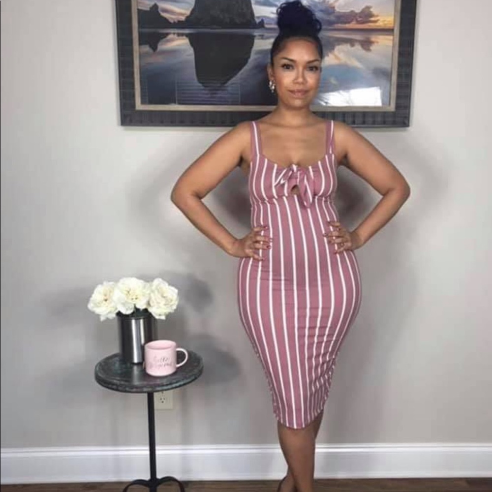 Mauve and white sundress